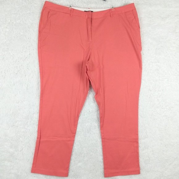 Jessica London Womens Pants Tapered Stretch Orange Pockets Plus 24 New - Picture 1 of 13